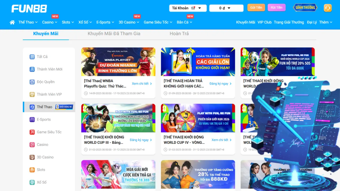 Điều khoản điều kiện của khuyến mãi FUN88