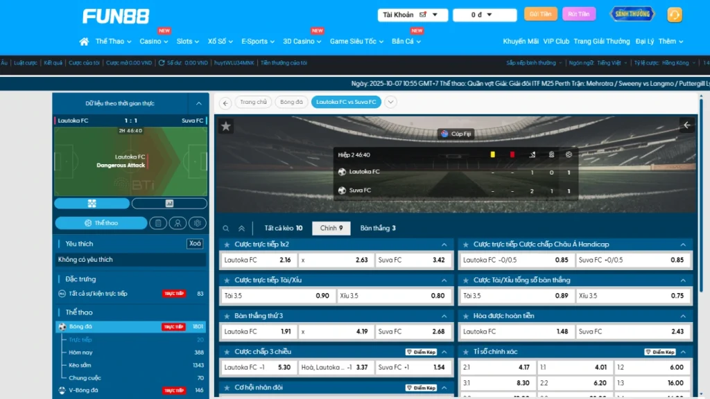 Chơi theo tỷ số sai tăng thêm phần thú vị
