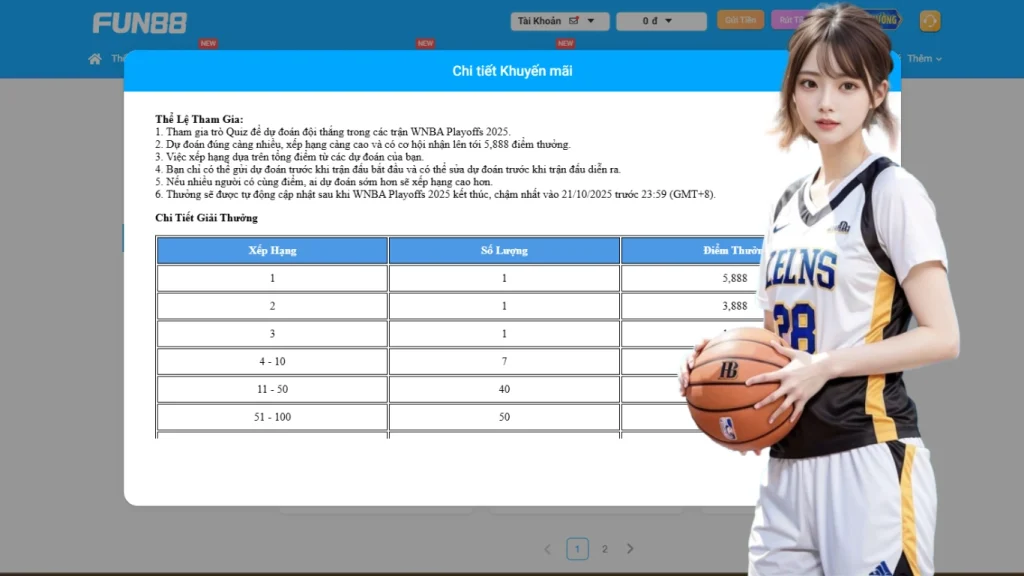 Cách thức tham gia khuyến mãi WNBA Playoff